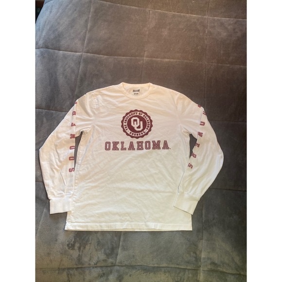 Tailgate University of Oklahoma Sooners White Long Sleeve T-Shirt Sz Med - Picture 1 of 4